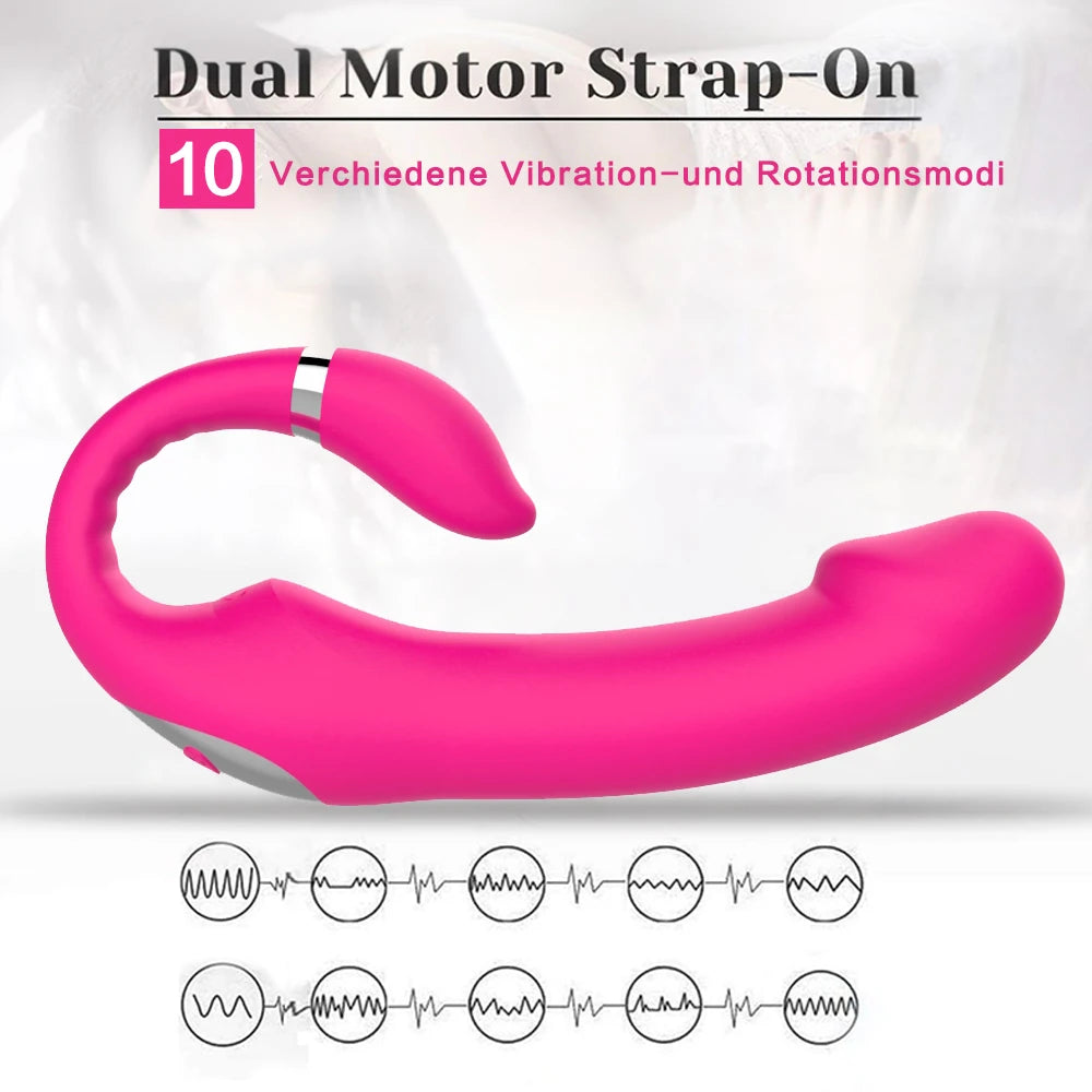 Delve into Ecstasy with Our 10-Mode, 10-Speed Double Dildo Vibrator - Elevate Your Erotic Experience Today!"
