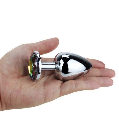 Indulge in Intimate Pleasure with Crystal-Adorned Metal Anal Toys