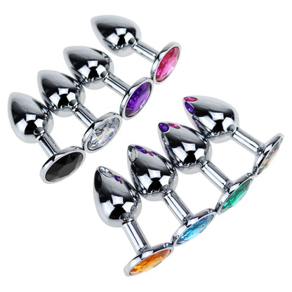 Indulge in Intimate Pleasure with Crystal-Adorned Metal Anal Toys