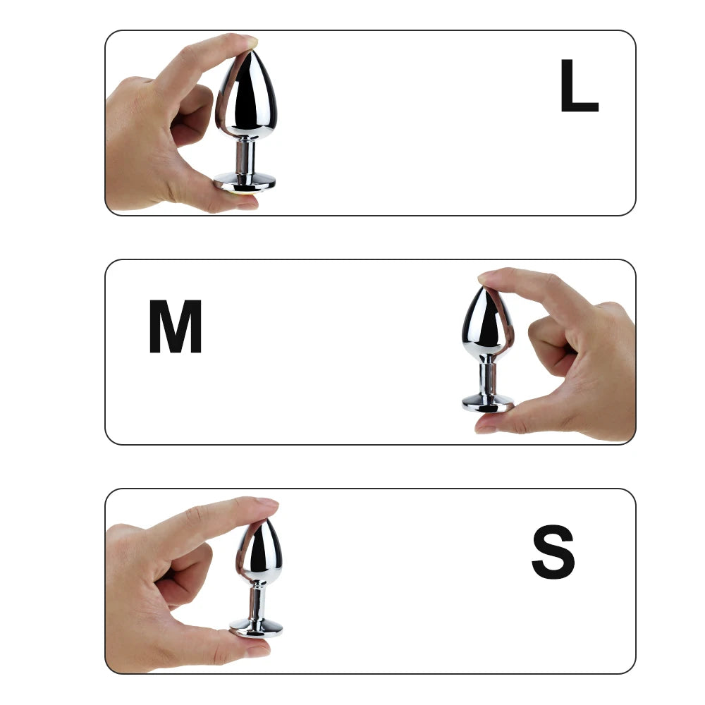 Indulge in Intimate Pleasure with Crystal-Adorned Metal Anal Toys