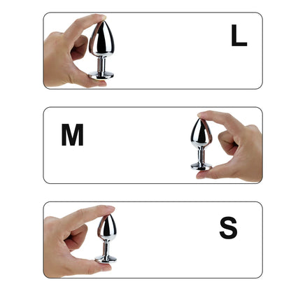 Indulge in Intimate Pleasure with Crystal-Adorned Metal Anal Toys