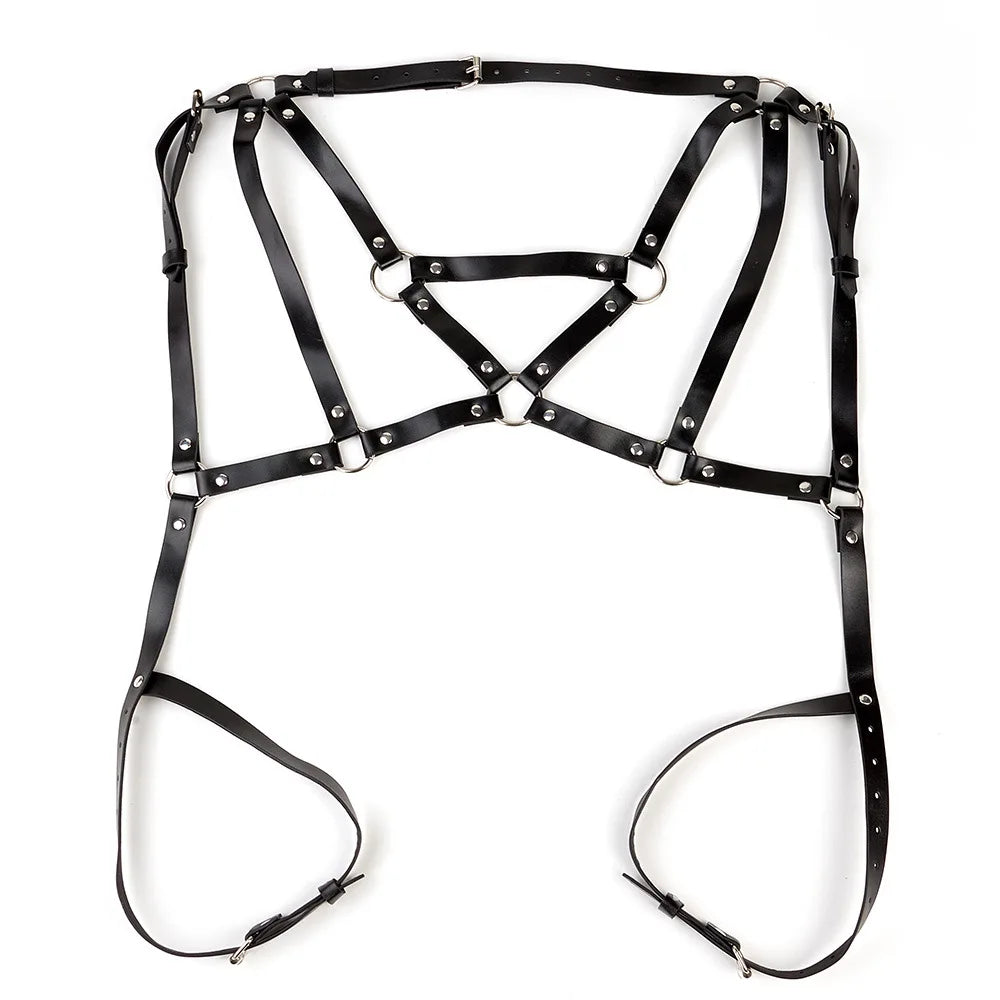 "Sinfully Seductive: Leather Thigh Harness - Unleash Your Inner Temptress!"