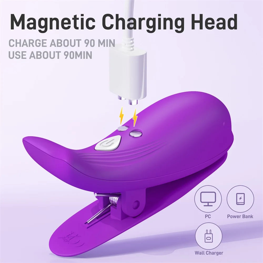 WhaleClamps™ Nipple Clamps Vibrators For Women Clitoris Stimulator Breast Clips Couple Tool Sex Toys Adult Games Flirt Machine Erotic Product