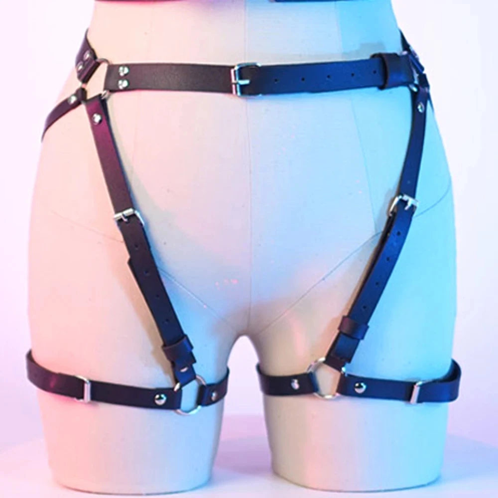"Sinfully Seductive: Leather Thigh Harness - Unleash Your Inner Temptress!"