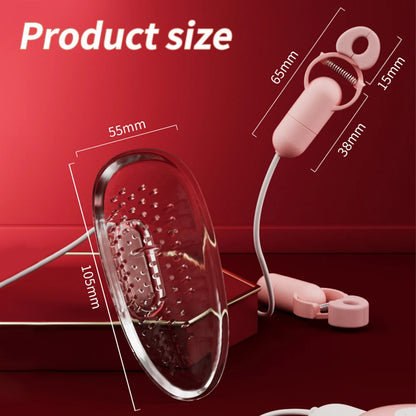 NippleVib™ Electric Nipple Clamp Breast Massage With Chastity Clit Stimulator