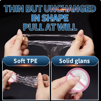 Male Extend Sleeve Vibrating Penis Extender Condoms Vibrators Reusable Dildo Enhancer Sex Toys For Men Delay Ejaculation Cock