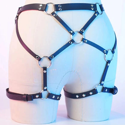 "Sinfully Seductive: Leather Thigh Harness - Unleash Your Inner Temptress!"
